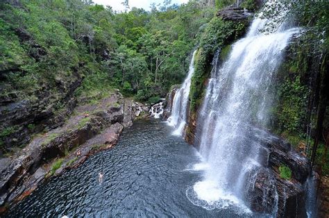 Most popular waterfall destinations of brazil. Waterfall at Alto Paraiso De Goias, Goias, Brazil - photo ...