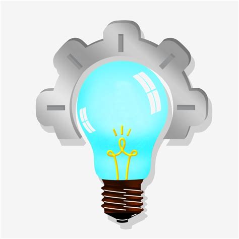 Cartoon Light Bulb Glowing Light Bulb Brain Storm Creative Idea
