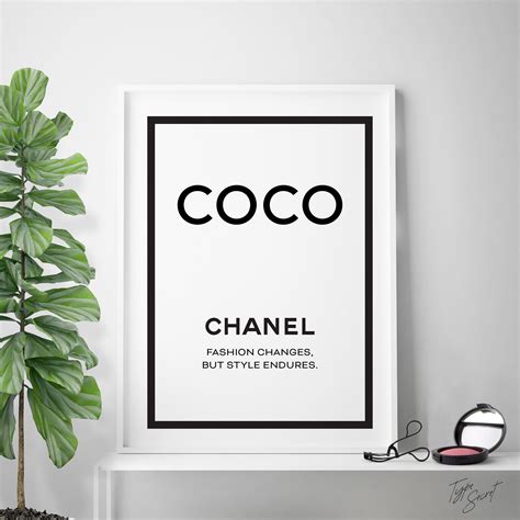 Fashion Changes But Style Endures Quote Coco Chanel Print Etsy