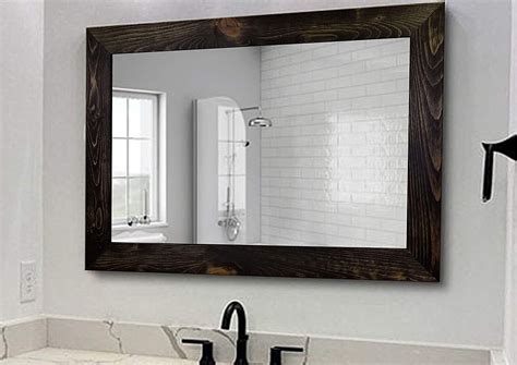 Shiplap Rustic Wood Framed Mirror 20 Stain Colors Large