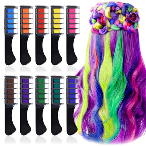 6pcs Hair Chalk Combs Hair Chalk Combs Temporary Dye Brush Color Chalk