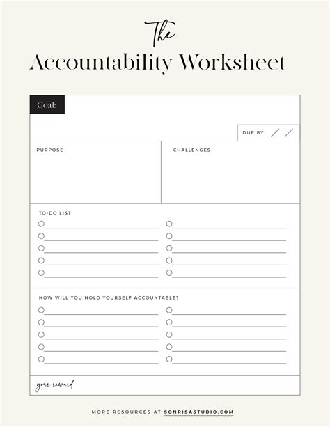 Accountability Sheet Template