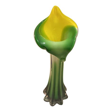 Vintage Blown Art Glass Calla Lily Pulpit Vase Chairish