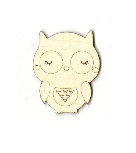 Owl Unfinished Laser Cut Out Wood Shape Craft Supply Brd32 Etsy
