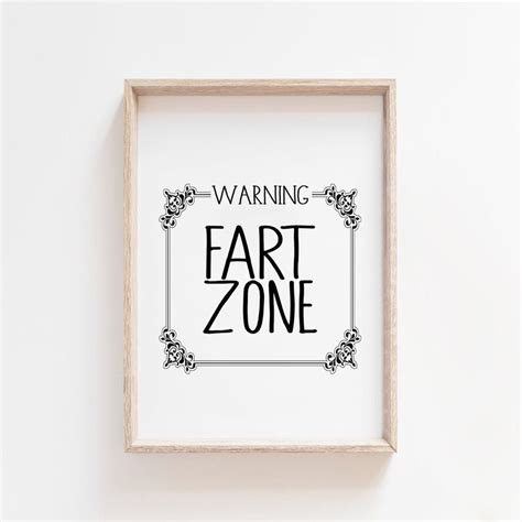 Fart Zone Sign Funny Humorous Bathroom Wall Decor Print Etsy