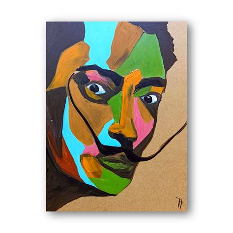 Salvador Dali Portrait Pop Art Painting Modern Portrait Etsy