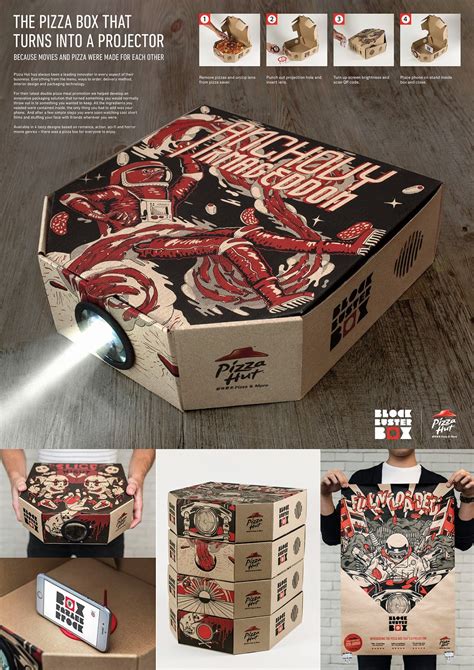 pizza hut block buster projector box  packaging