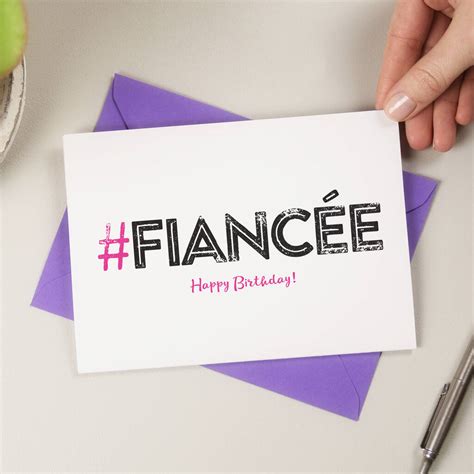 Hashtag Fiancée Birthday Card By A Is For Alphabet