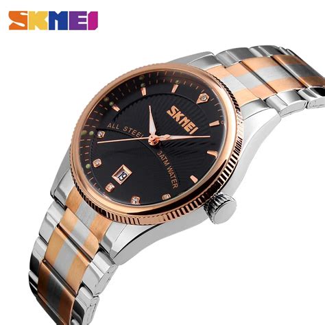 Skmei Quartz Watch Men Luxury Top Brand Stainless Steel Calendar