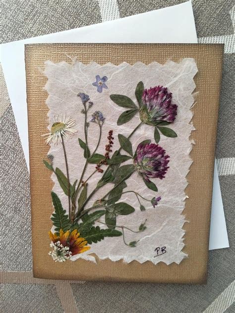Northwest Wildflowers Card Dried Pressed Flower Card Boho Card