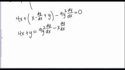 Implicit Differentiation Equation Of Tangent Line YouTube