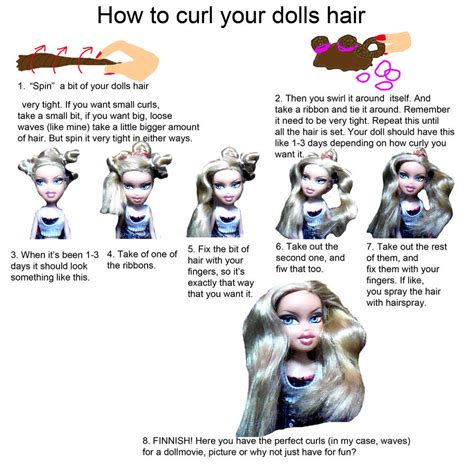 how to curl your dolls hair by barbiepush on deviantart