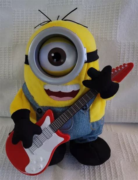Minion Rock N Roll Stuart Despicable Me Singing Plush Toy Figure Plays Guitar 34 99 Picclick