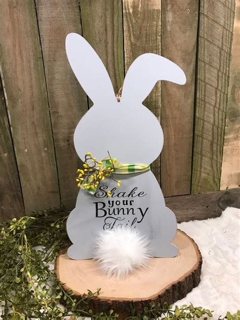 Wood Rabbit Easter Decor Easter Decoration Easter Accent Etsy