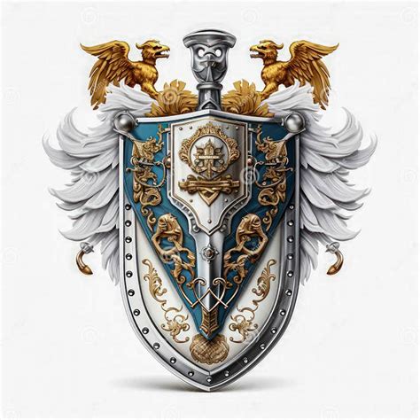 Isolated Chivalric Emblem Concept Medieval Knight Coat Of Arms On