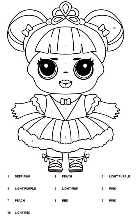 Lol Surprise Color By Number Free Printable Coloring Pages For Kids