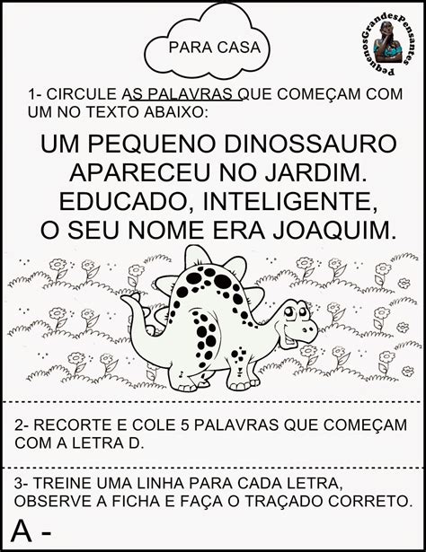 Pequenos Grandes Pensantes Atividades Inéditas Família Silábica Do D