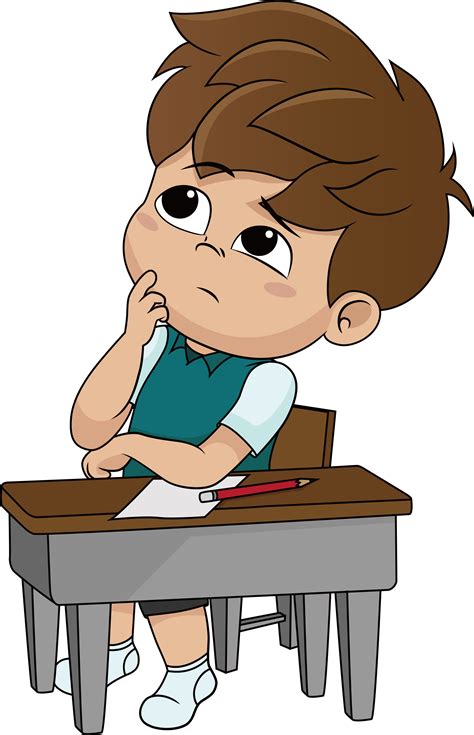 Thinking Kid Cartoon Png Free Transparent Png Clipart Images
