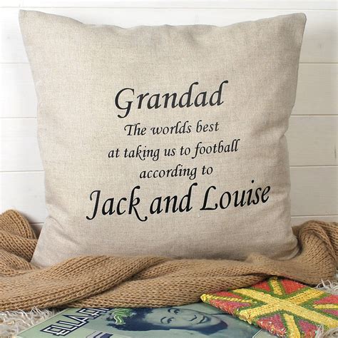 Gifts for grandad from grandson granddaughter, engraved wallet card insert, birthday christmas gifts for grandpa grandfather. Grandad Birthday Present Cushion By Bags Not War ...