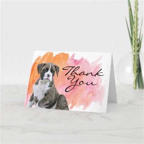 Dog Thank You Cards Brindle Boxer Dog Zazzle