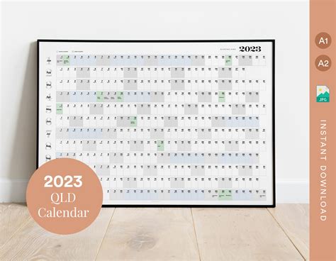Queensland Australia Calendar 2023 Wall Planner Includes School
