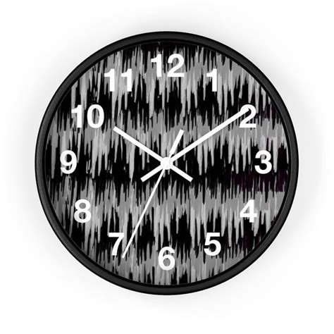 Unique Wall Clock Black And White Design Etsy Wall Clock Black And