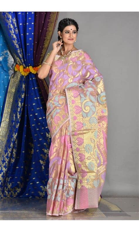 Nsknowledgehub#sareecollection#banarasisaree# latest designer banarasi silk saree collection ll wedding banarasi sarees ll. Pink - Tissue Silk Saree - Beauty of Varanasi - adi4884 ...
