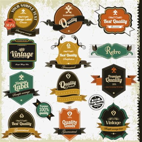 Set Of Vintage Badges And Labels Vector Eps Uidownload
