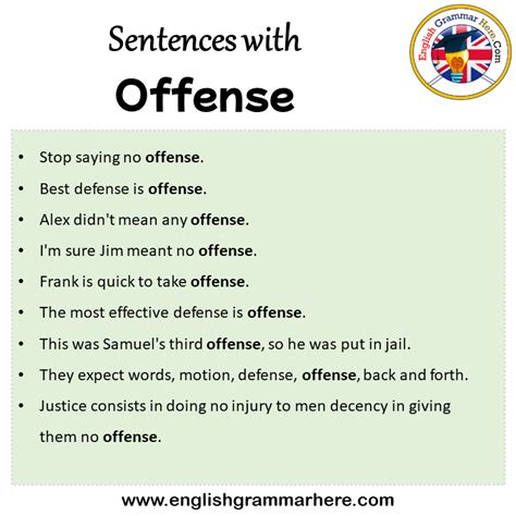 Sentences With Offense Offense In A Sentence In English Sentences For