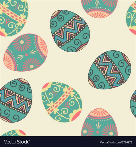 Seamless Easter Eggs Pattern Elegant Royalty Free Vector