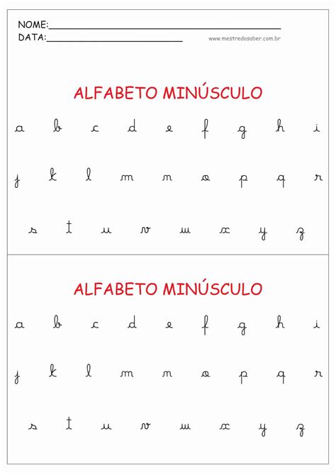 Alfabeto Cursivo Para Impressão Learnbraz