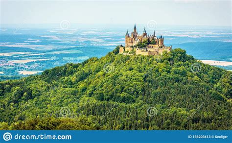 Hohenzollern Castle On Mountain Top Germany Stock Image