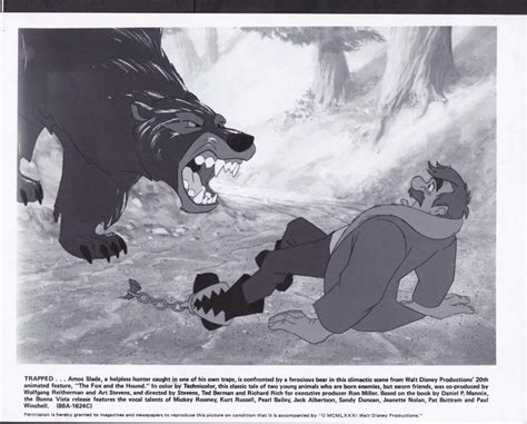 Bear Attack The Fox And The Hound 1981 Original Cartoon Movie Photo