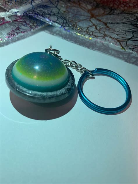 Saturn Planet Resin Keychain Etsy