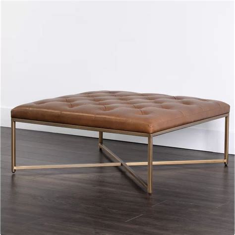 Cisco brothers arden modern classic tufted terracotta leather. Sunpan Modern Endall Square Leather Tufted Cocktail ...