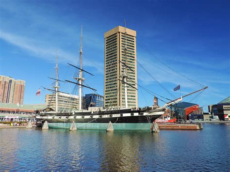 Uss Constellation With The Baltimore World Trade Center 2