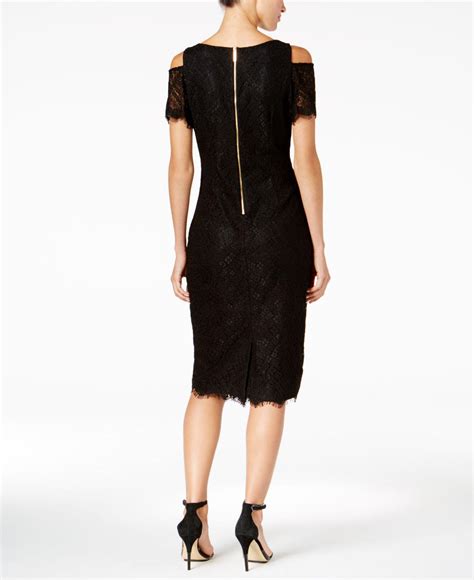 Calvin Klein Cold Shoulder Lace Sheath Dress In Black Lyst