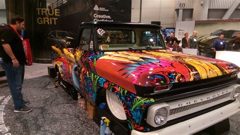 Cool Vinyl Wrap On A Pickup Sema Show 2017 Car Wrap Cool Cars Old