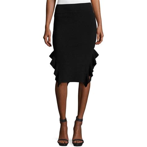 Opening Ceremony Ruffle Trim Ponte Pencil Skirt 250 Liked On