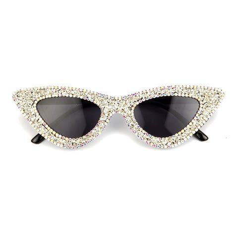 Rhinestone Cat Eye Sunglasses Bling Etsy Rhinestone Sunglasses