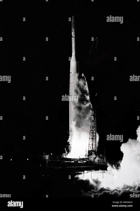 Photograph Taken During The Launch Of A Thor Delta Rocket Carrying The