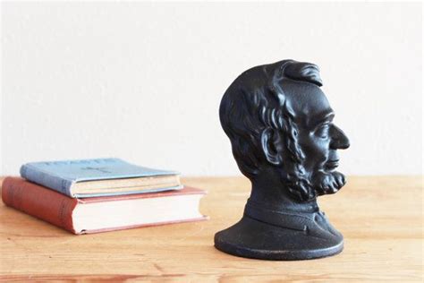 Vintage Cast Iron Lincoln Bust Bookend By Experimentalvintage Cast Iron