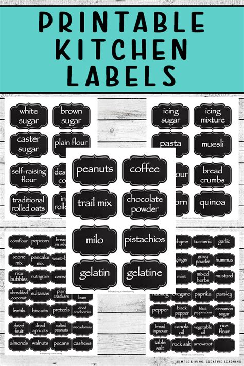 Printable Kitchen Labels Simple Living Creative Learning