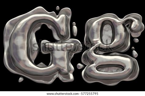 Liquid Metal Font 3d Rendering Stock Illustration 577255795 Shutterstock
