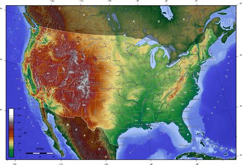 Mapa Usa Mapa Stanów Zjednoczonych Topograficzna Samochodowa Fizyczna