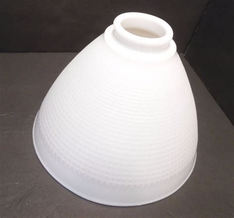 Vintage S Corning White Milk Glass Waffle Torchiere Lamp Shade