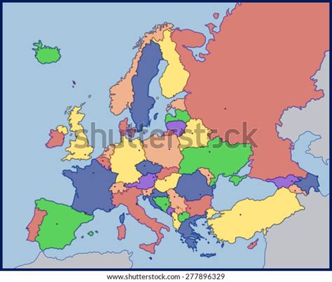 Color Blank Map Europe Stock Vector Royalty Free 277896329