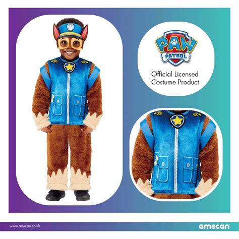 Paw Patrol Deluxe Chase Costume Age 3 4 Years 1 Pc Amscan