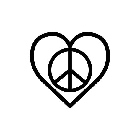 Peace Line Symbol Love And Peace Icon Design Template Vector 4855118