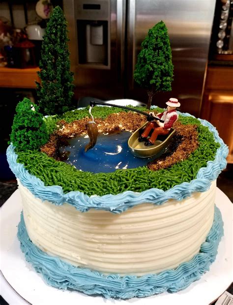 Homemade Fishing Themed Cake Fish Cake Birthday Themed Birthday